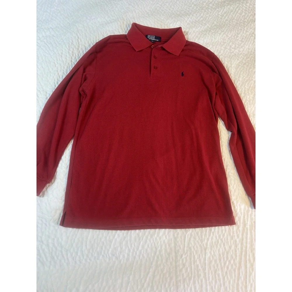 Vintage Polo Ralph Lauren Shirt Men's Classic Solid Long Sleeve 2XL - Runs Small